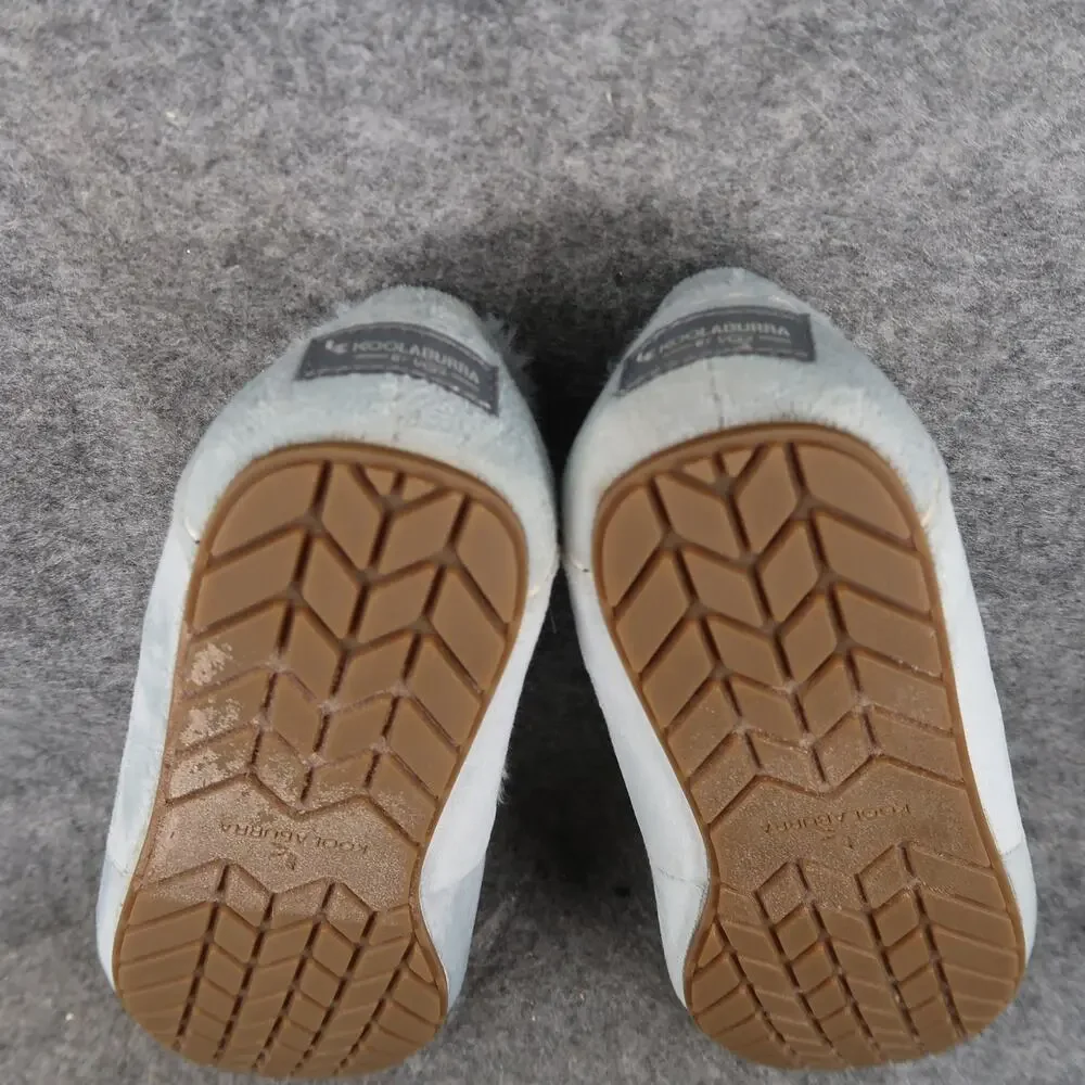 Ugg Shoes Kids 4 Slippers Koolaburra Riley Shimmer Moccasin Loafer Slip On Blue